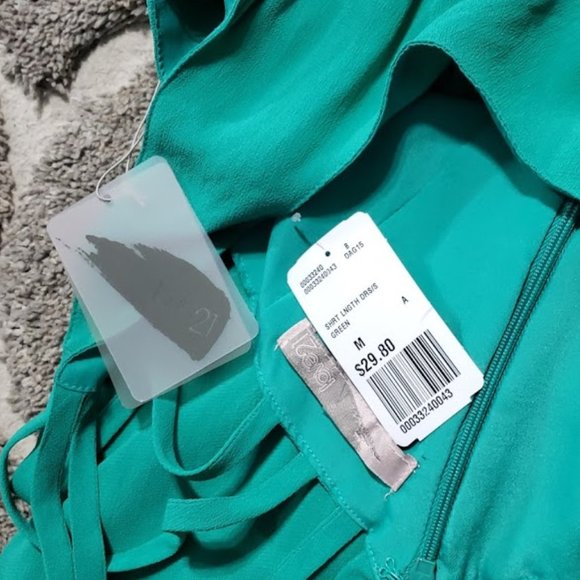 NWT Forever 21 Green Strap Sleeveless Mini Dress - Picture 10 of 10